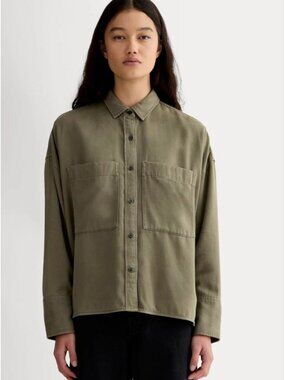 Everlane The Tencel The Boxy Overshirt Buttersoft Women's Size XS Kalamata NWT!